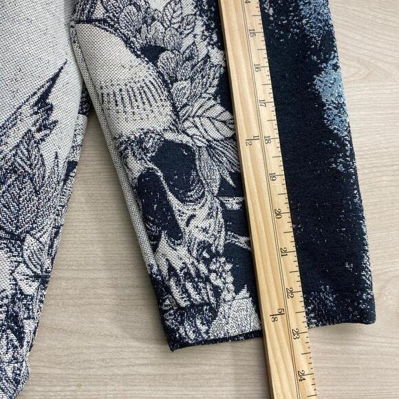 Rebel Vengeance Mens Gothic Skull Tapestry Jacket L Navy Skater Grunge Punk NWT - Picture 7 of 8